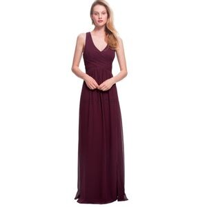 NWT Bill Levkoff Chiffon Sleeveless Wine Burgandy Maxi Dress/Gown Size 4